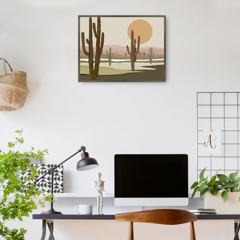 Desert Moonscape II by Studio Arts Canvas Art Print, 43" H x 57" W, Framed Print, Steel