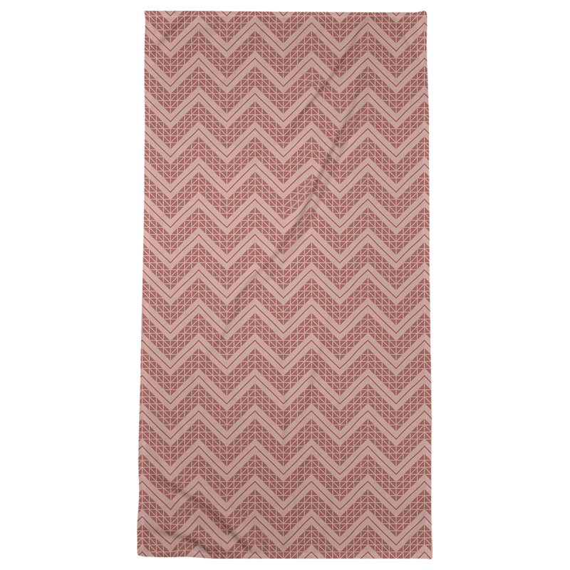 Serviette de bain à chevrons à la main classic Stephenie, Rouge persan