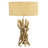 Light Brown Tews Driftwood Handmade 23" Table Lamp with Cream Linen Shade