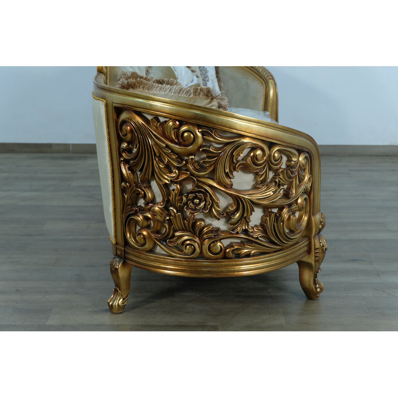 Sofa, Burgundy/Gold/Beige