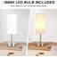 Set Of 2 Minimalist Modern Table Lamps, Small Bedside Lamps With Linen Fabric Shade, Includes LED Bulb, Perfect For Bedroom Nightstand