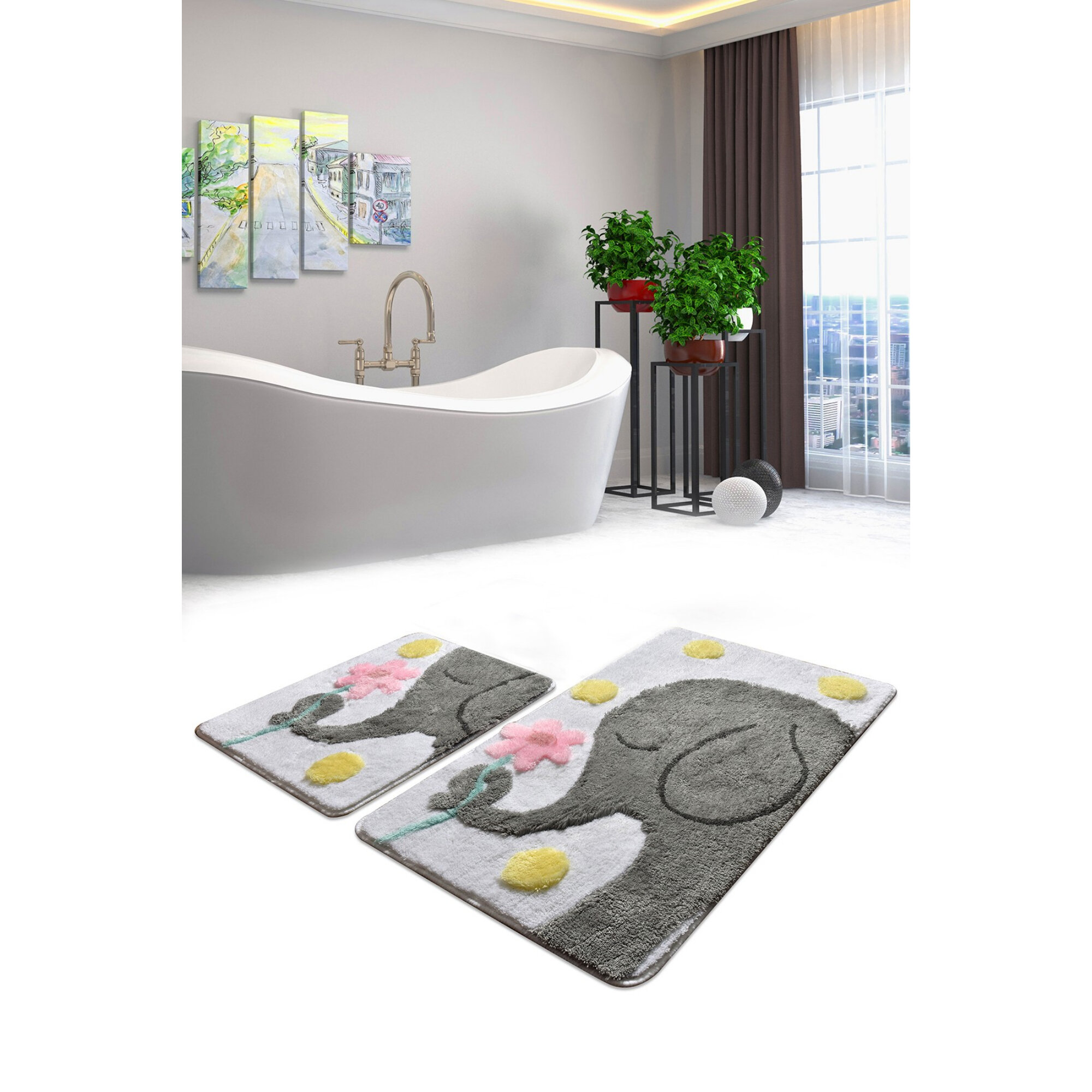 Chenille Bath Rug with Non-Slip Backing Hokku Designs