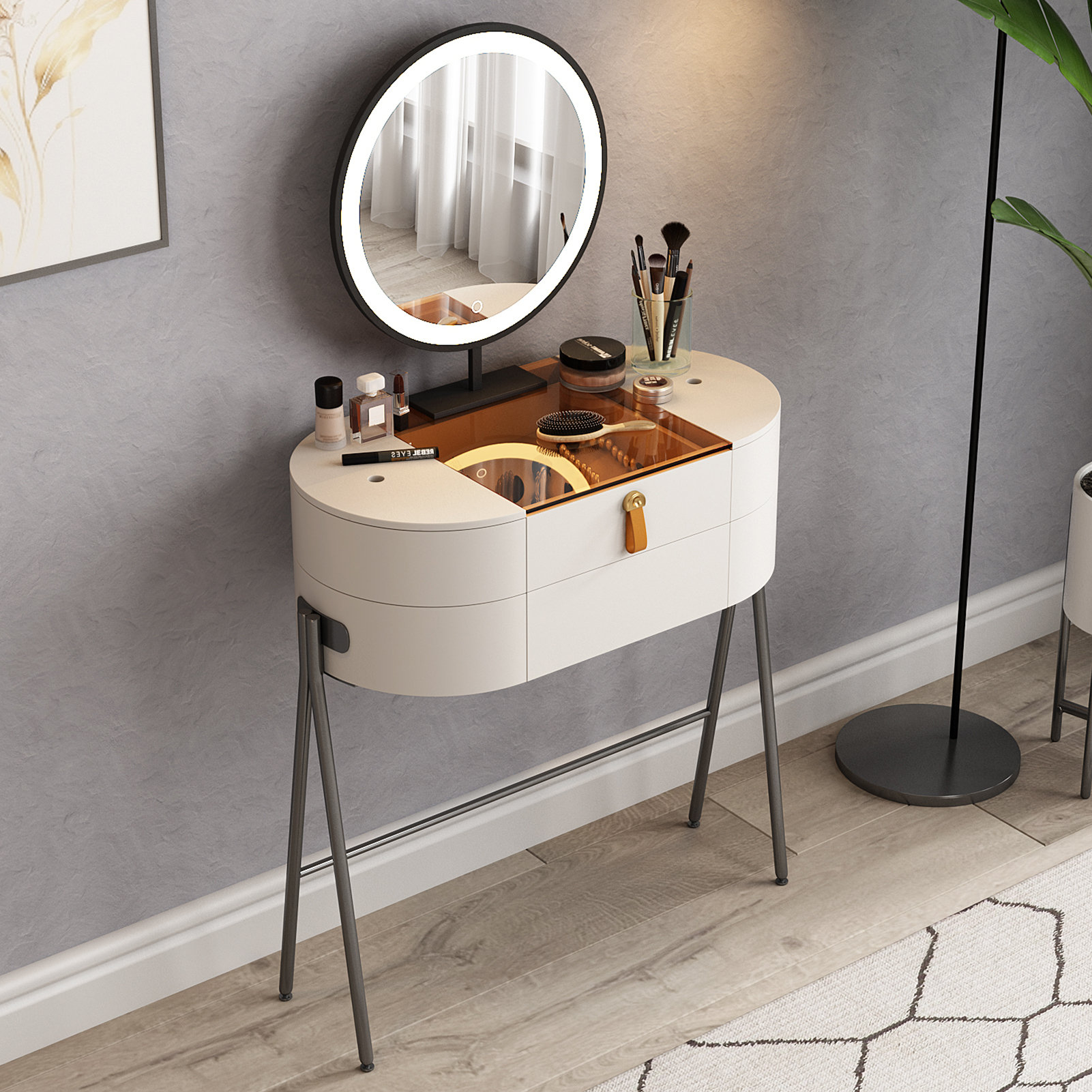 Brayden Studio® Makeup Vanity,Glass Top & Reviews | Wayfair