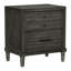 Table de chevet grise à 2 tiroirs pour le décor de chambre à coucher et le placage utilitaire - Design transitionnel