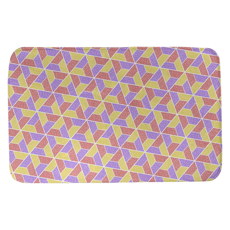 Tapis pour salle de bain katelyn elizabeth trapézoïdals, l 17 po x L 24 po, Jaune / Rouge / Mauve