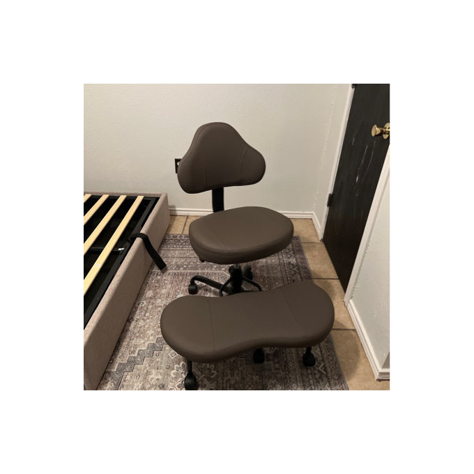 Criss Cross Chair with Wheels,Cross Legged office, Meditation,ADHD Desk for Adults,Kneeling Chair wth Lumbar Support,Adjustable Height Yoga Office - White Velvet
