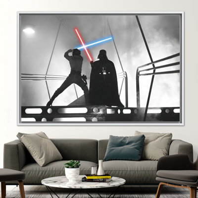 Star Wars Themed Wall Decor Featuring a Striking Darth Vader and Luke Skywalker Art Canvas Poster