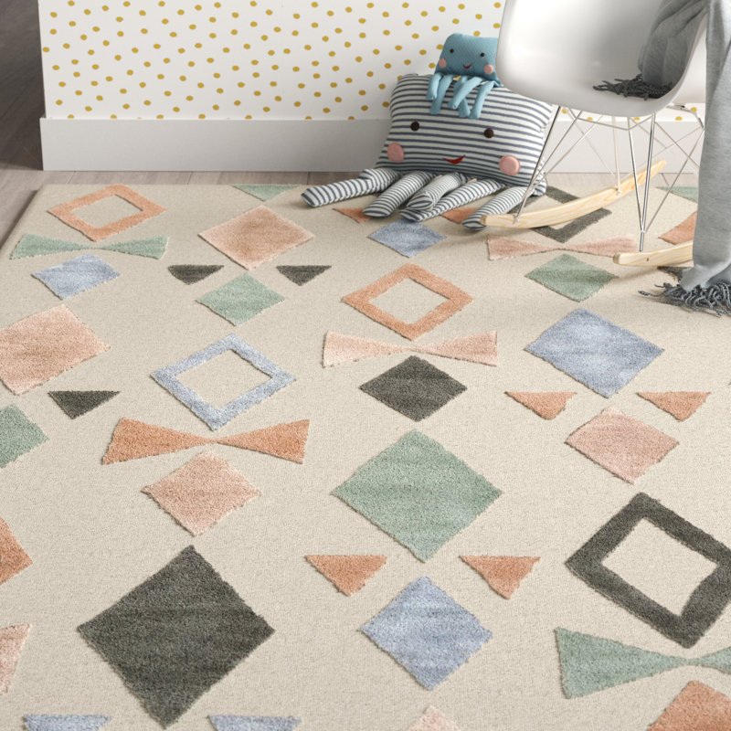Kids Hand Tufted Wool Rug, Rectangle 6' x 9'