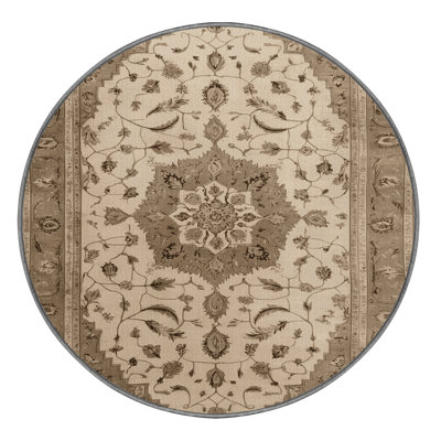 Tapis gris Tabriz lavable à la machine