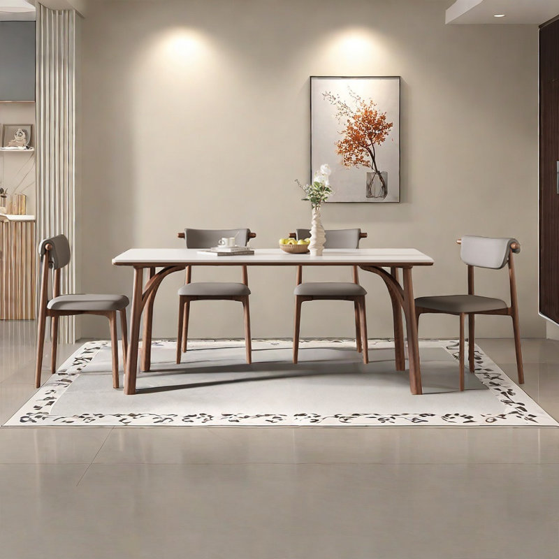 Table de salle à manger gracieuse simple et gracieuse, H 29,5 po x L 62,9 po x l 31,4 po