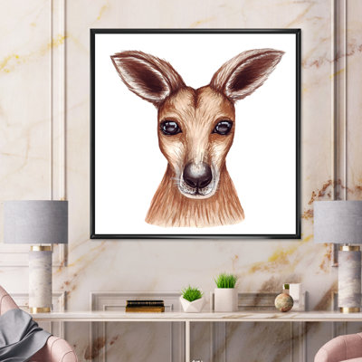 Portrait d'un kangeroo - reproduction d'art sur toile traditionnelle