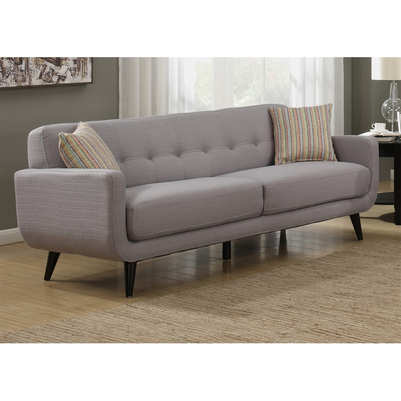 Three-Seater Sofa Polyester Blend Fabric With Quilted Structure