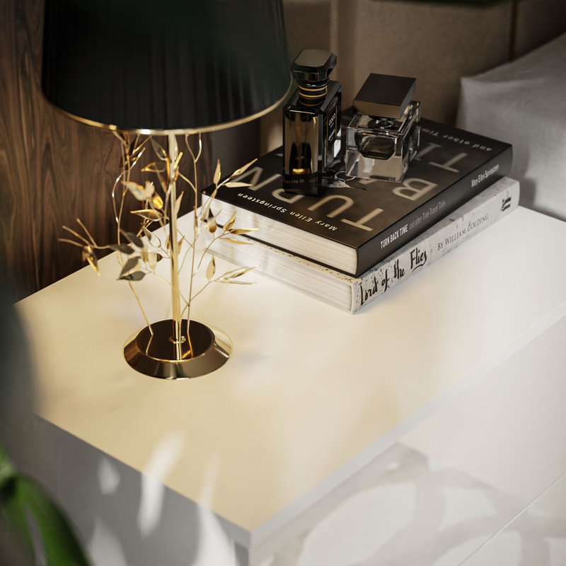 Donneville 2 Drawer Bedside Table, White