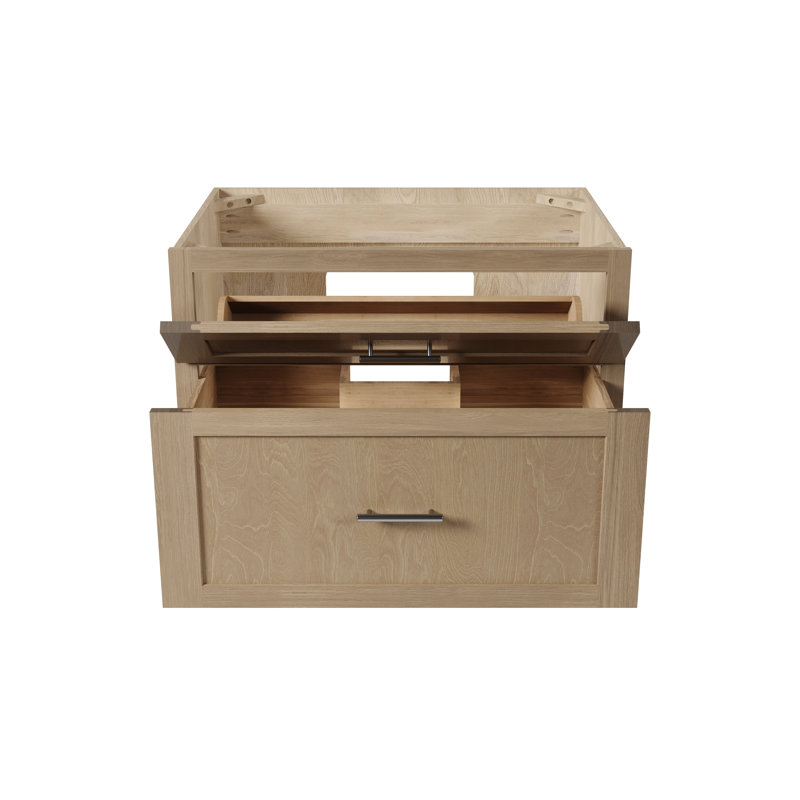 Meuble-lavabo mural simple flottant 30 po Disar, Chêne naturel
