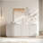 Buffet Cabinet With Storage ,4 Doors Modern Accent Storage Sideboard,Luxurious Floor Cabinet Buffet With Freestanding Anti Dumping For Kitchen, Living Room, 59" Wide Rectangular Sideboard (White)
