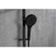 Douche à main à barre coulissante de 28 pouces avec boyau de 59 pouces, finition noir mat, matériau en acier inoxydable, hauteur et angle personnalisables, débit puissant, buses faciles, teinte rouille, composé, réglable