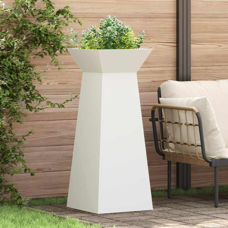 Pillar Planter Steel, 100cmH x 40cmW x 40cmD, White