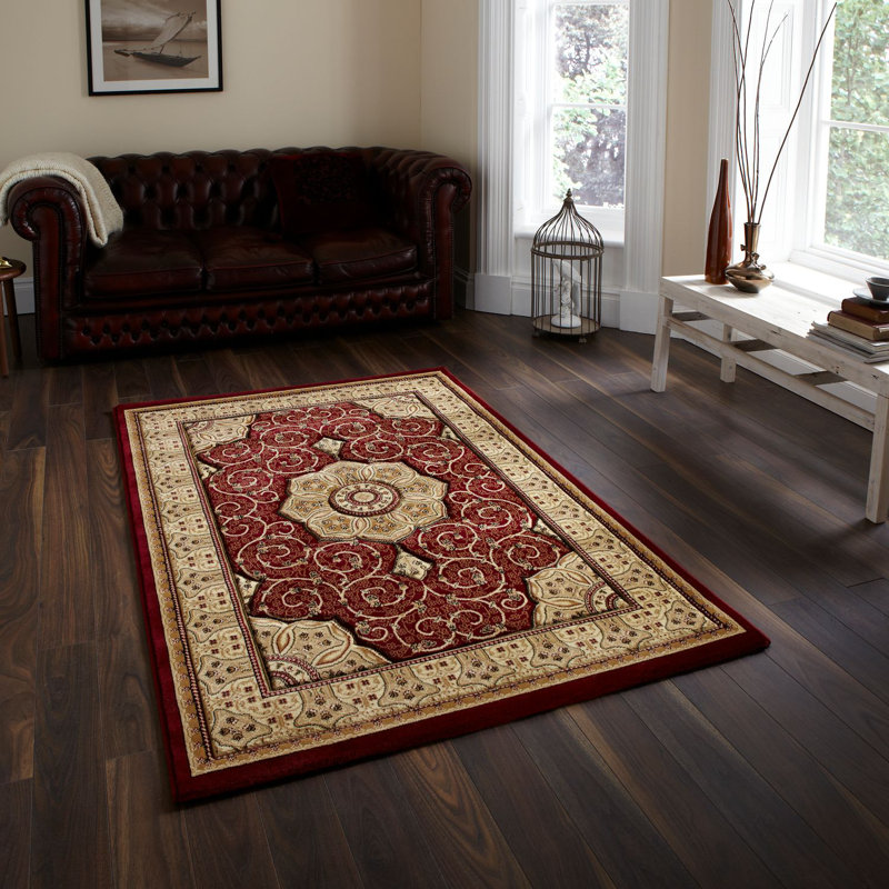 Heritage area rug Machine Woven Red, Rectangle 80 x 140cm