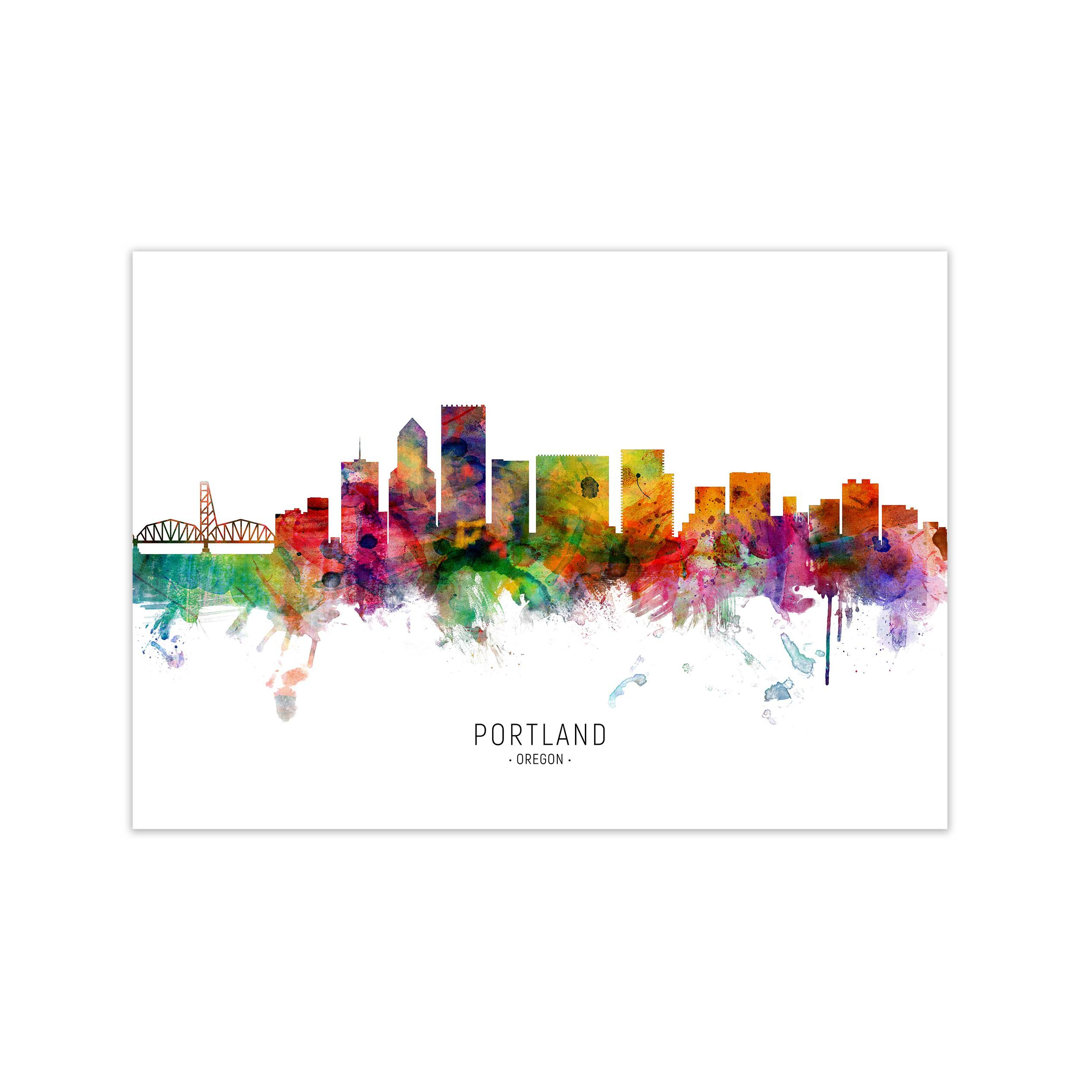 Portland Oregon Skyline by Michael Tompsett - Print