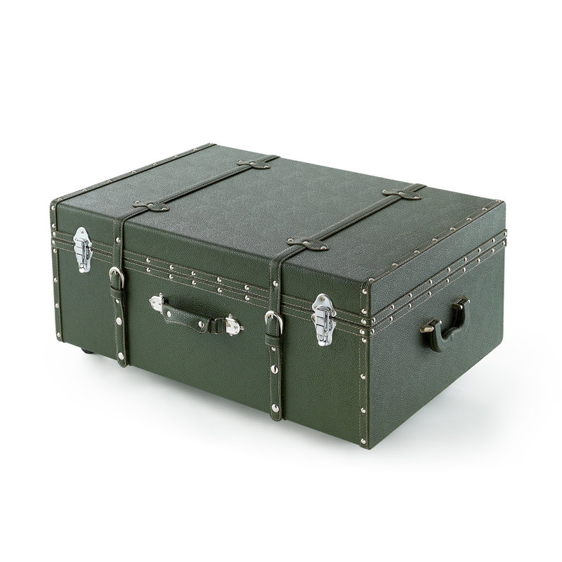 Coffre Texture Brand - Gouttes de pluie taupe pierre, Vert foncé