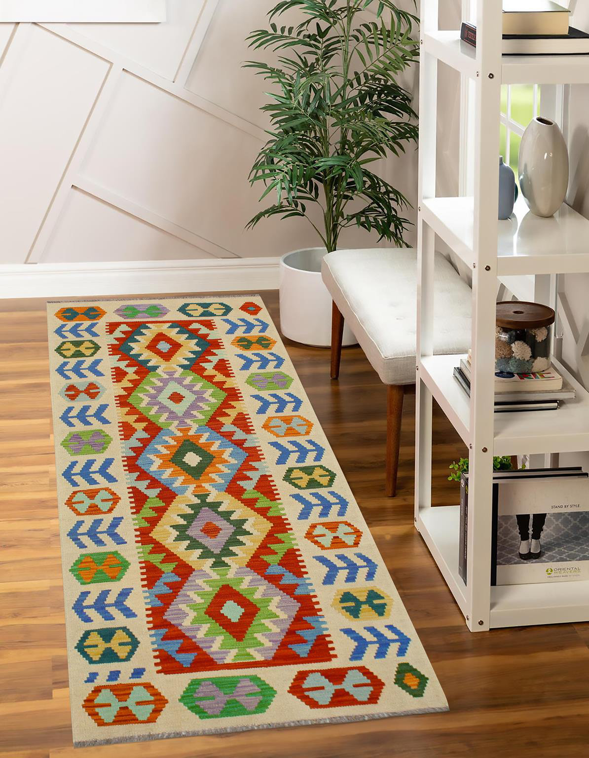 Isabelline Kelula Geometric Handmade Runner 2'9'' x 6'6'' Wool Area Rug ...