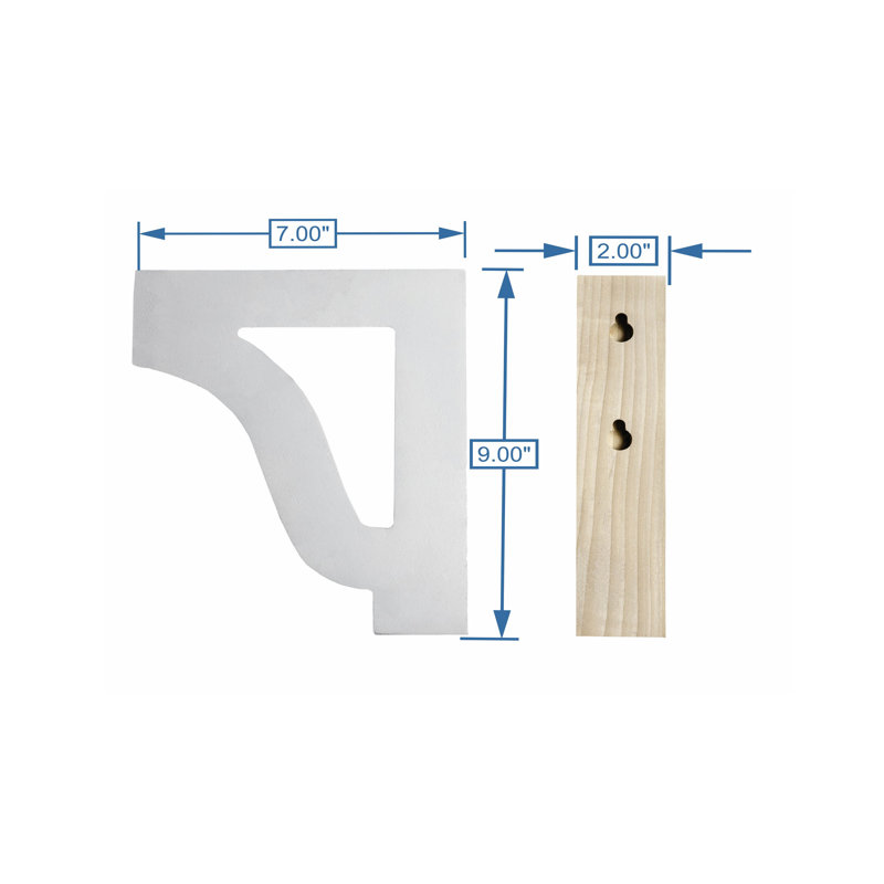 1" Shelves/W Corbels, 10" H x 38" W x 8" D