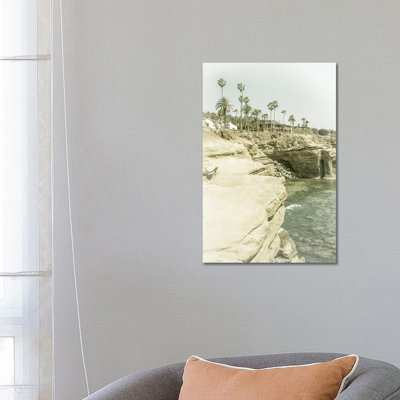 San Diego Sunset Cliffs | Vintage 1 Piece Wrapped Canvas Wall Art