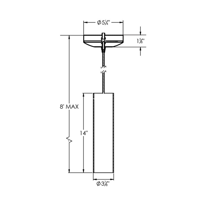 Luminaire suspendu cylindrique à 1 lumière DEL Heyburn, Blanc, 4 000 K, 120 V