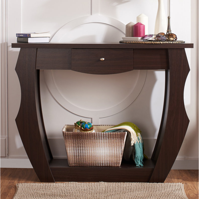 Console Arriana de style contemporain unique en noyer