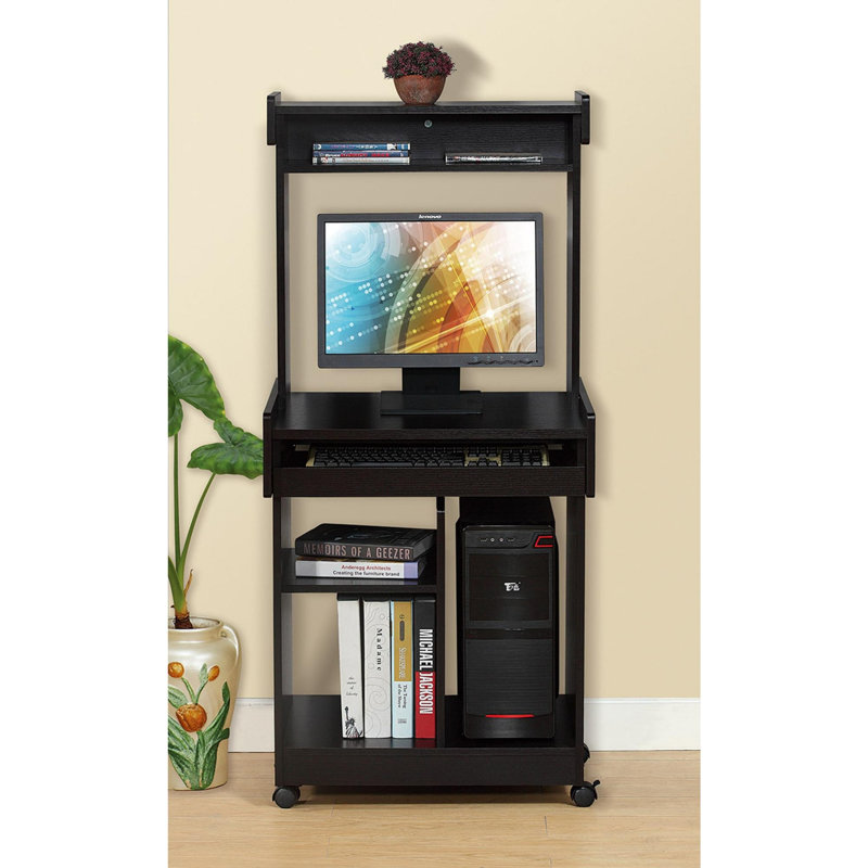 Chariot pour micro-ondes avec station de café sur roulettes verrouillables, Espresso