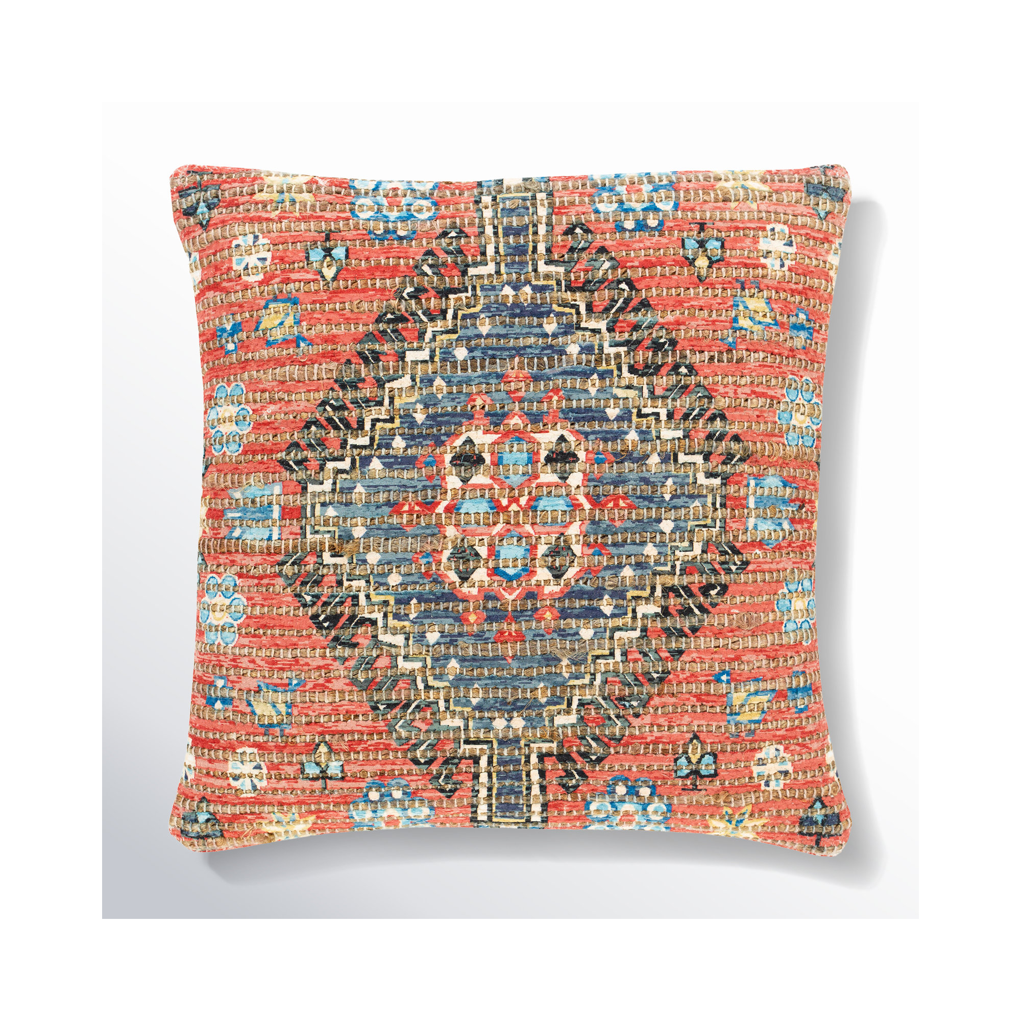 Vince Geometric Jute Blend Throw Pillow, Polyester/Polyfill