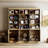 78.7" H Large Media Shelf Unit With 12 Open Shelves & 3 Cabinets-1275232326