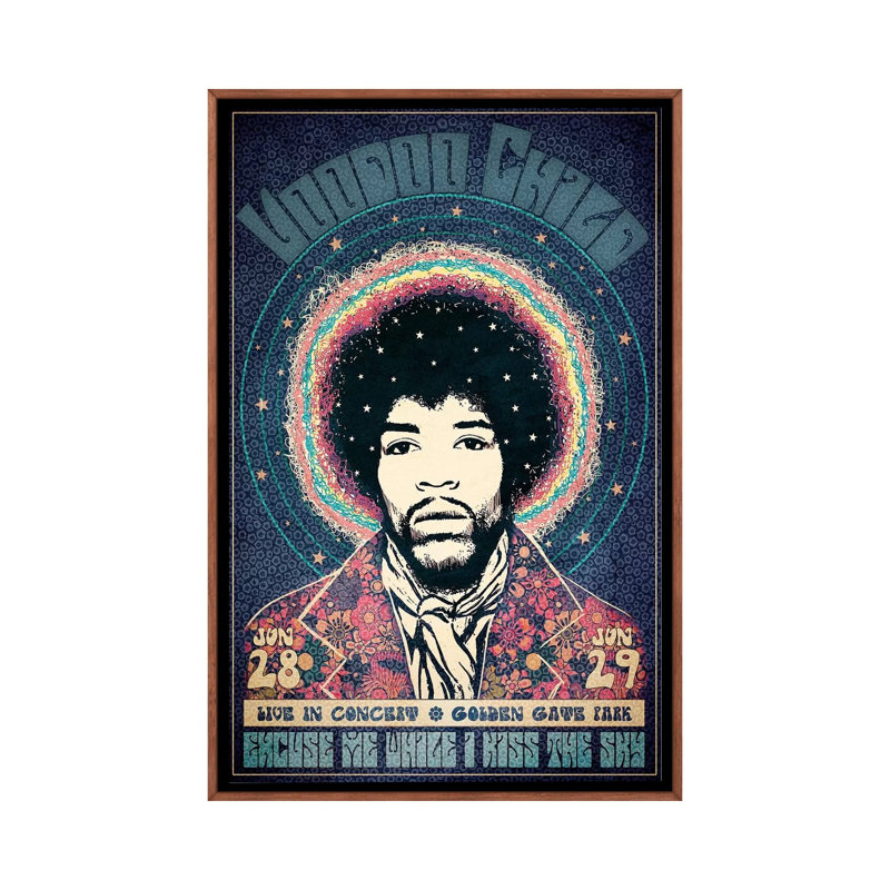 Voodoo Child by Radio Days - Print on Canvas, 66.04 cm H x 45.72 cm W, Classic Brown Wood Framed