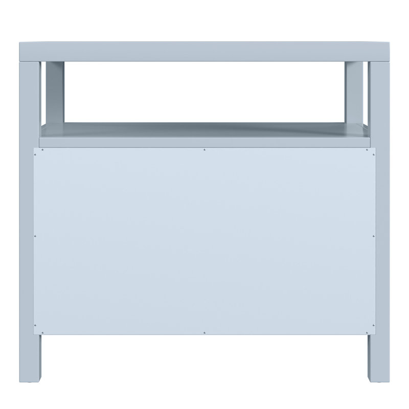 Nora 2-Drawer Wide Nightstand, Light Blue