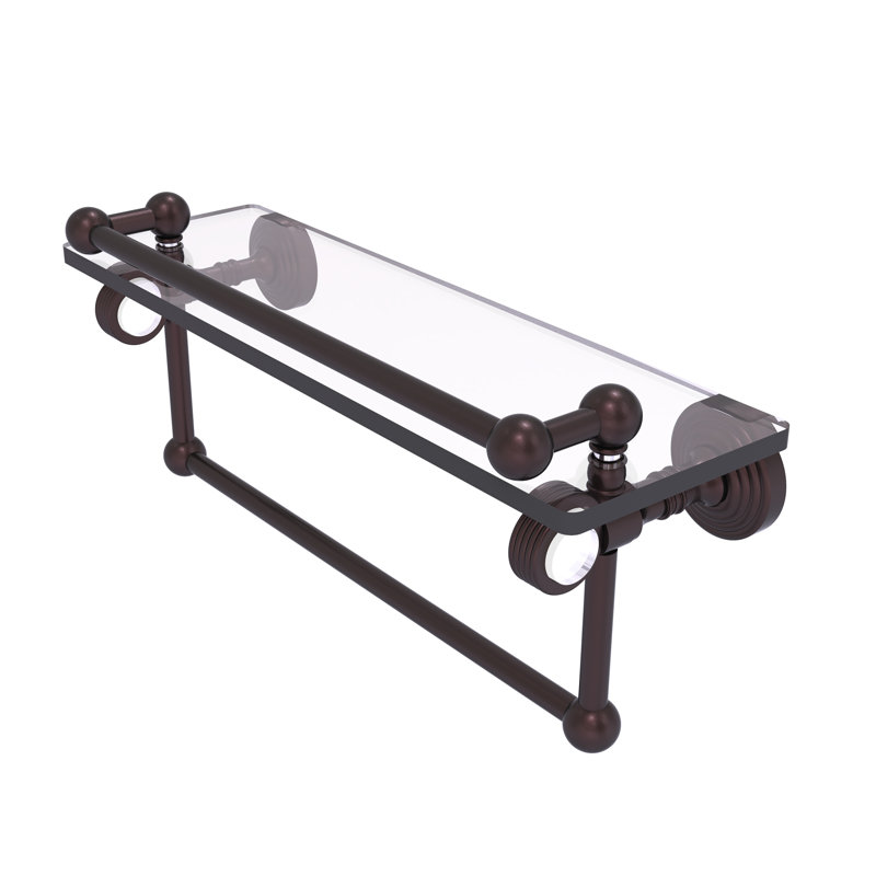 Support à tablette avec barre à serviettes Jarrell, Bronze antique, H 5,5 po x l 16 po x P 6,8 po