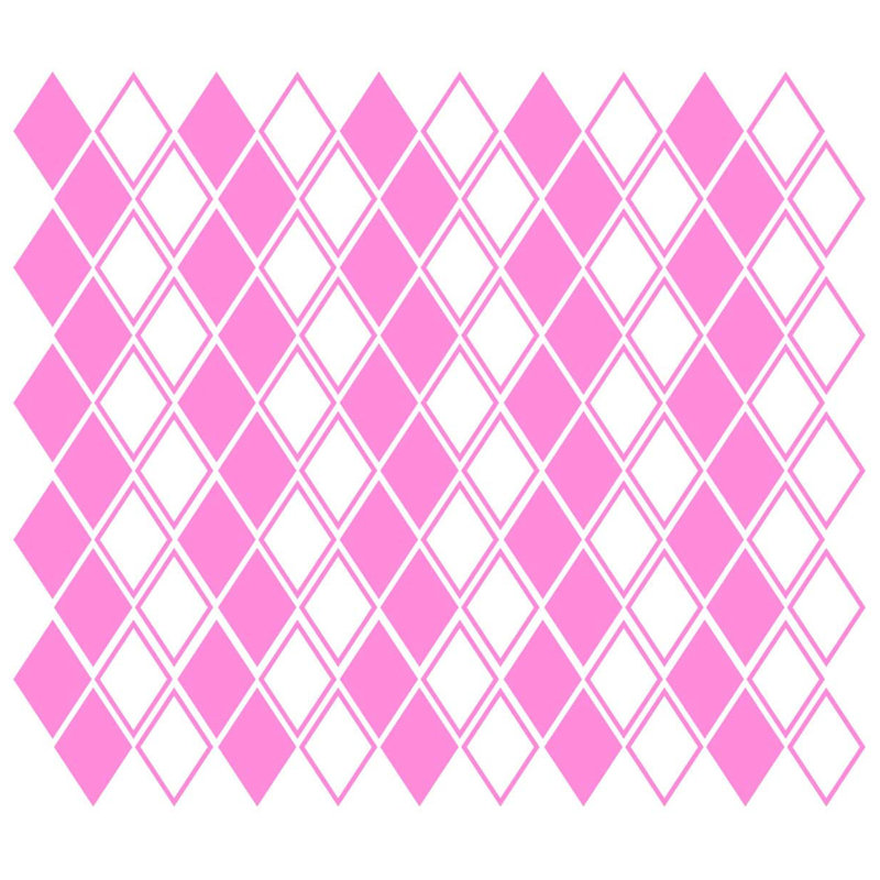 Adhésif décoratif losanges, Rose, H 6 po x l 3,75 po x P 0,6 po
