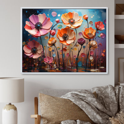 Pink Dandelion Meadow Melody II - Floral Canvas Wall Art