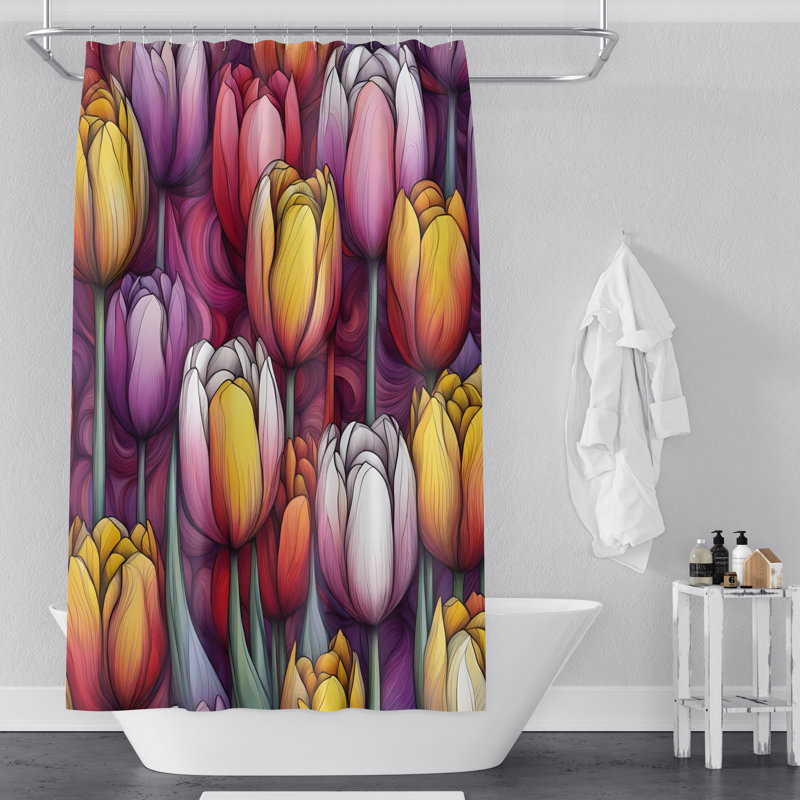 Rideau de douche Floral, H 93 po x l 70 po