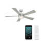Wynd 5 - Blade Outdoor /Indoor Smart Ceiling Fan with Remote Control and LED Light Kit Included, Works With Alexa and iOS or Android App
