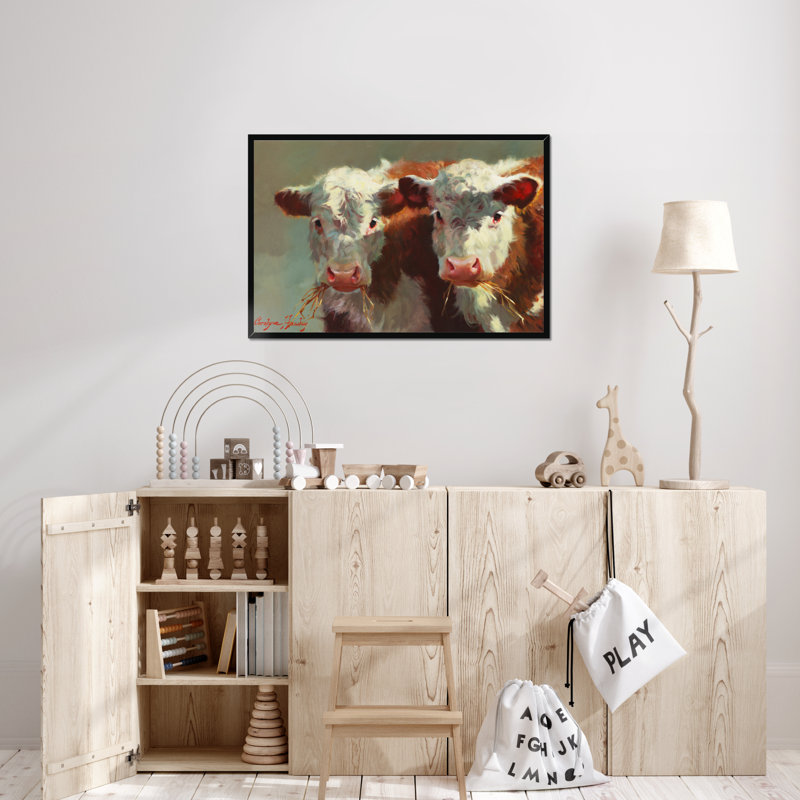 Babson Cow Belles by Carolyne Hawley - Painting, Black Framed Paper Print, 65cm H x 95cm W