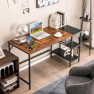 Coarben L-Shaped Metal Base Computer Desk