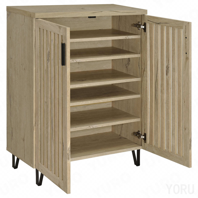 Armoire de rangement à 2 portes pour garde-manger - chêne blanc