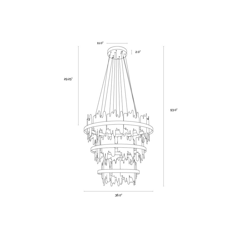 Icarus Chandelier, 40" H x 60" W x 60" D