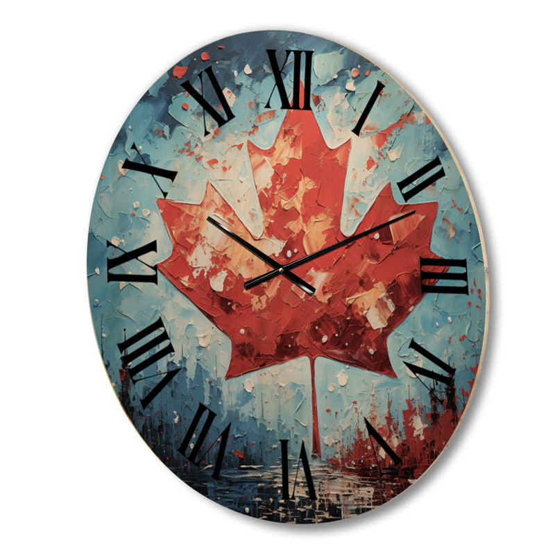 Horloge murale en bois massif Minja, Grand