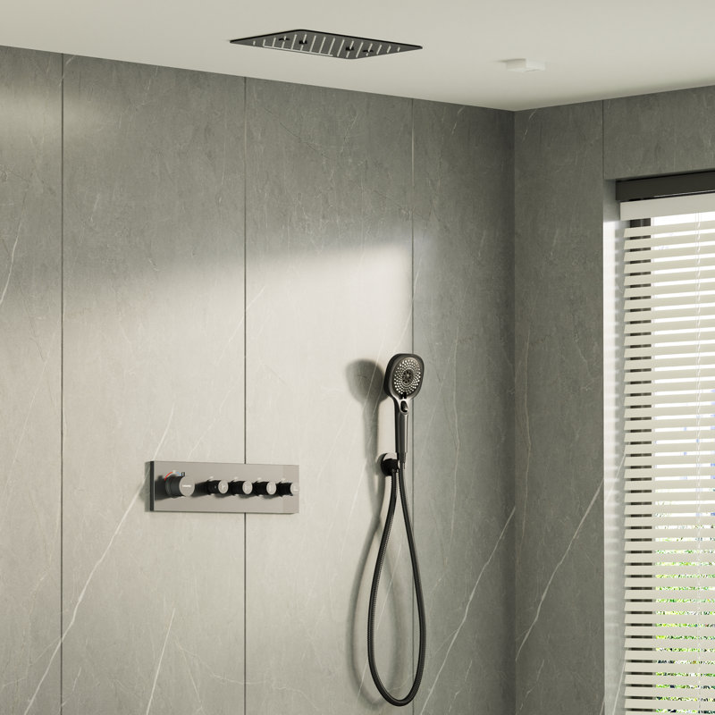 Camino 4 Functions 15.7 Inch Flush Mount Thermostatic Shower System