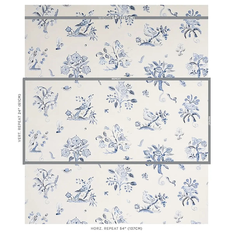Magical Menagerie Wallpaper, Blue