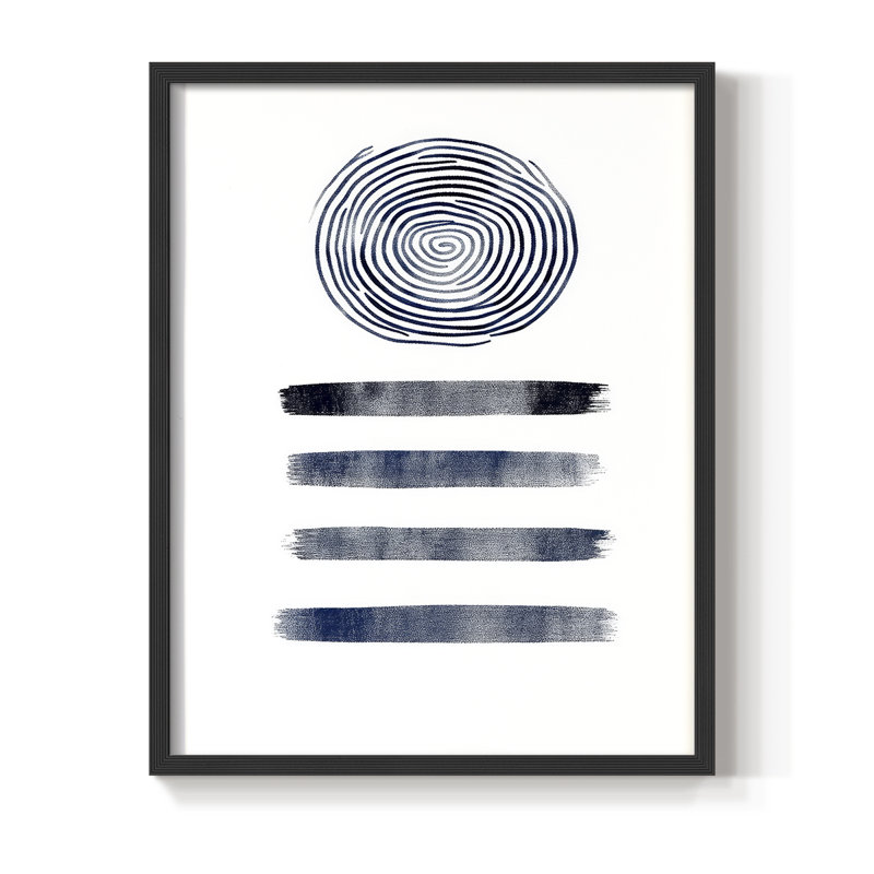 «Abstract Abstract», reproduction encadrée - prêt à accrocher -, H 10 po x l 8 po, Noir