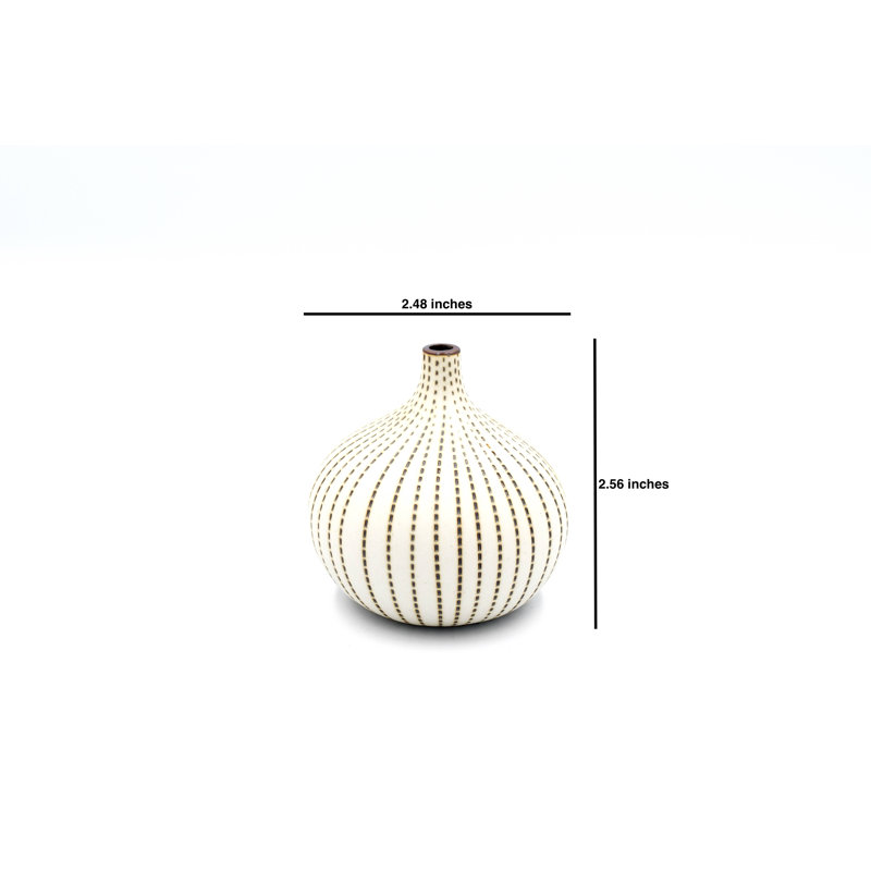 Vase de table Bargnare, H 3,4 po x l 3,2 po x P 3,2 po, Brun
