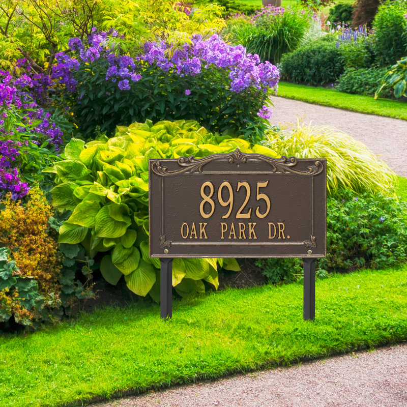 Plaque d'adresse sur 2 lignes Signature Series, Or, Bronze