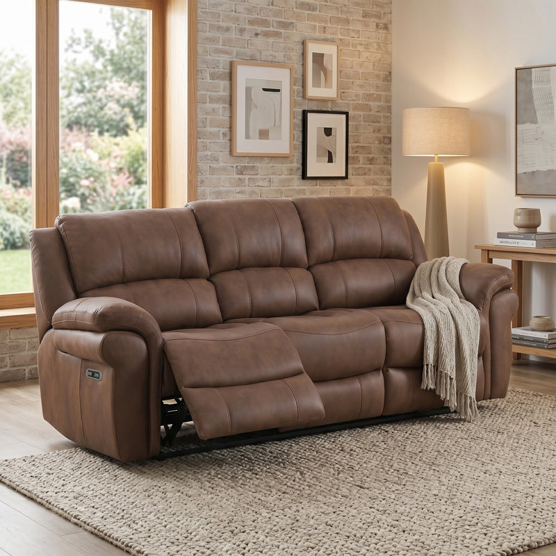 Coomes 3 Seater Electric Reclining Sofa, Tan